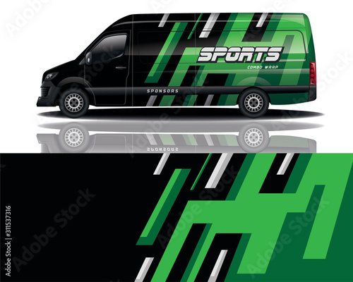 van car decal wrap  vector design  for company 