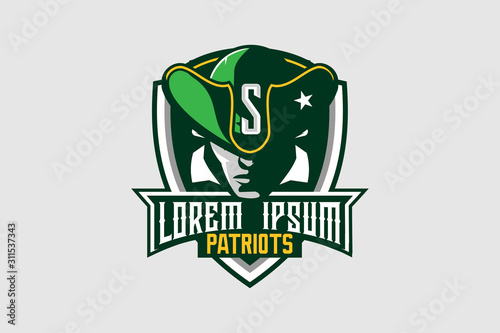 Foto Patriot mascot America vector logo template