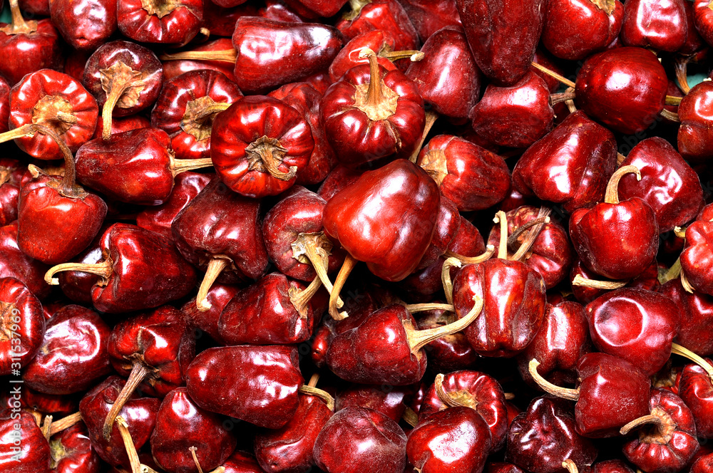 hot red dry round chili pepper pile hot red dry round chili pepper pile