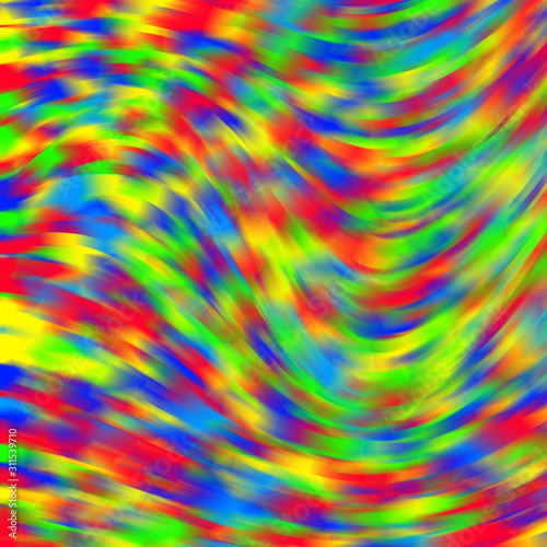 Abstract bright and colorful flow of particles in space in the form of sea waves.
