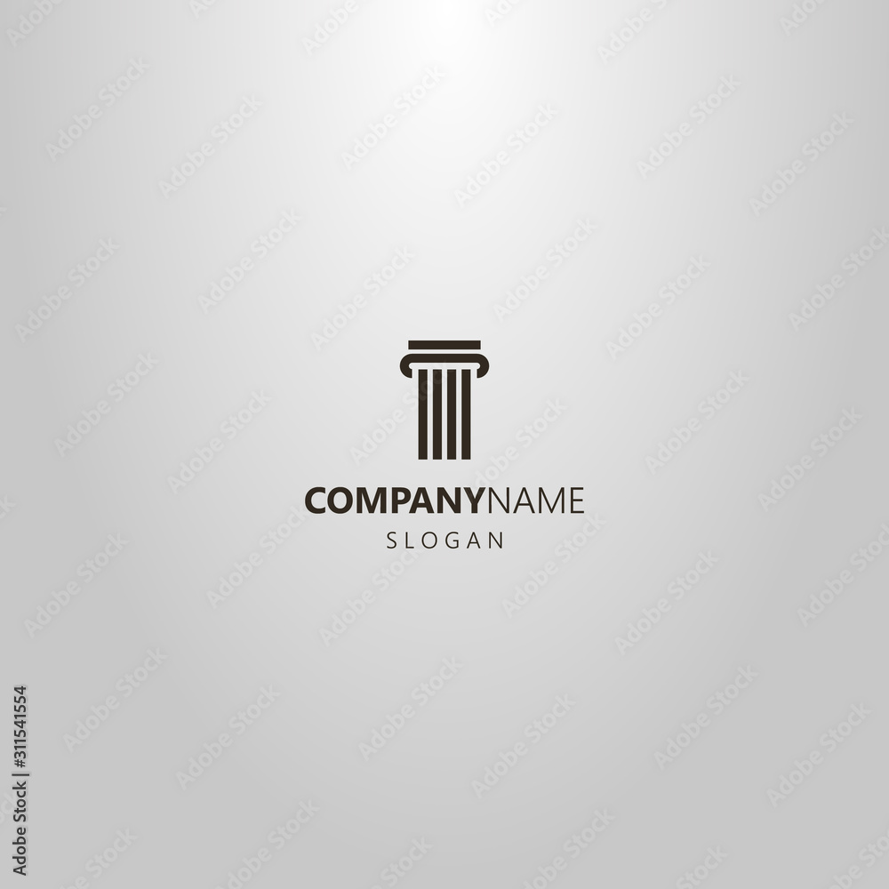 black and white simple vector line art geometric logo of an antique column black and white simple vector line art geometric logo of an antique column