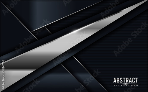 Dark grey with silver lines luxury abstract background design