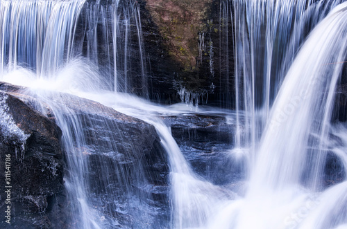 Blurred winter waterfalls Enders falls State Park © Dan