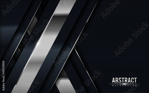 Dark grey with silver lines luxury abstract background design