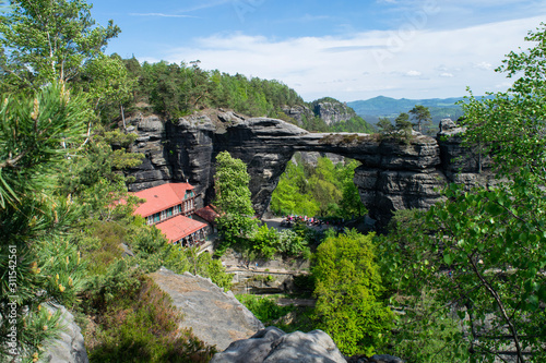 View of Pravčická Brána in Bohemian Switzerland National Park, Czech Republic