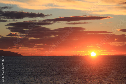 sunset over the sea  Baikal lake  Siberia 