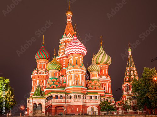 Canvas Print Moskow Onion Chapel Tower in colorful impression