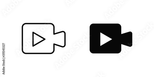 video camera icon isolated vector