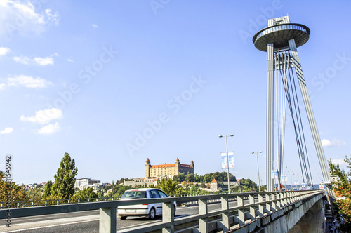 Photography Bratislava, Brücke Novi Most, Burg, Slowakische Republik, Press