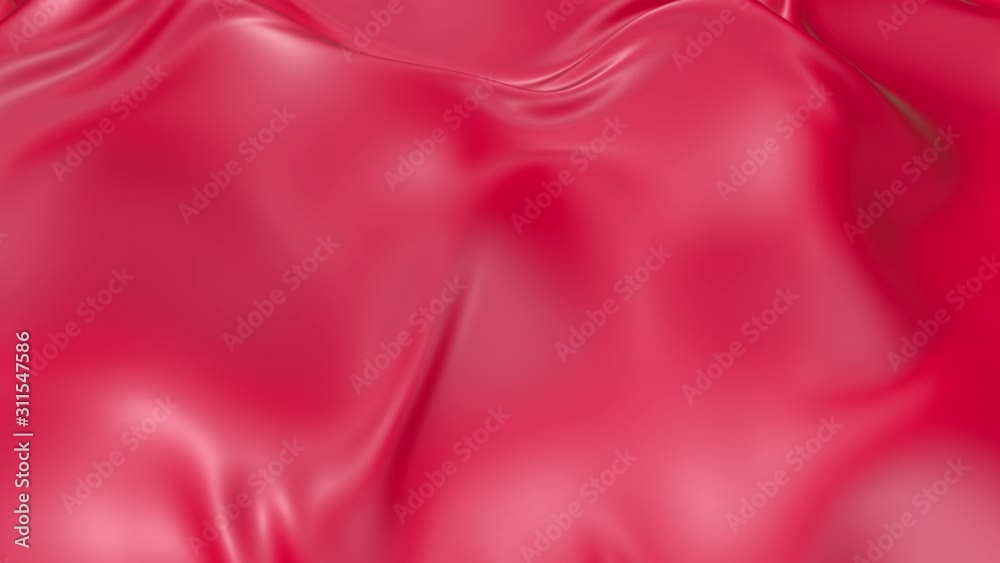 Red Animation Texture 4k 3D soft animation of wavy red cloth surface that forms ripples like ...