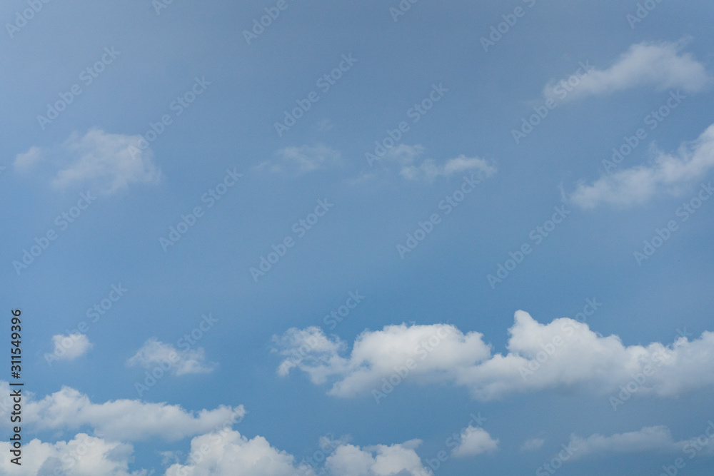 Fototapeta premium Blue sky with white clouds, blue sky background, copy space