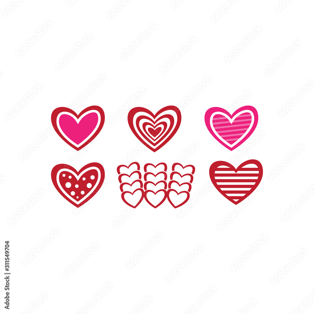 various heart shape valentine theme graphic design vector for greeting card and t shirt print