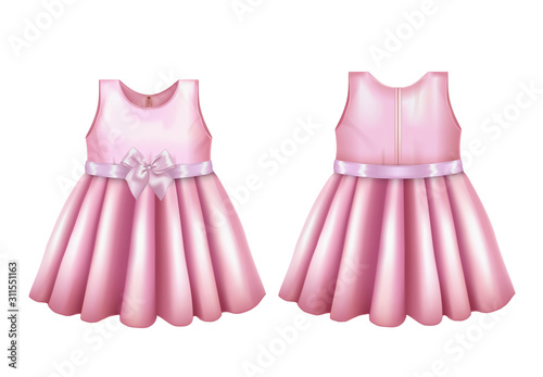 Isolated Baby Girl Dress Mockup in Realistic Style