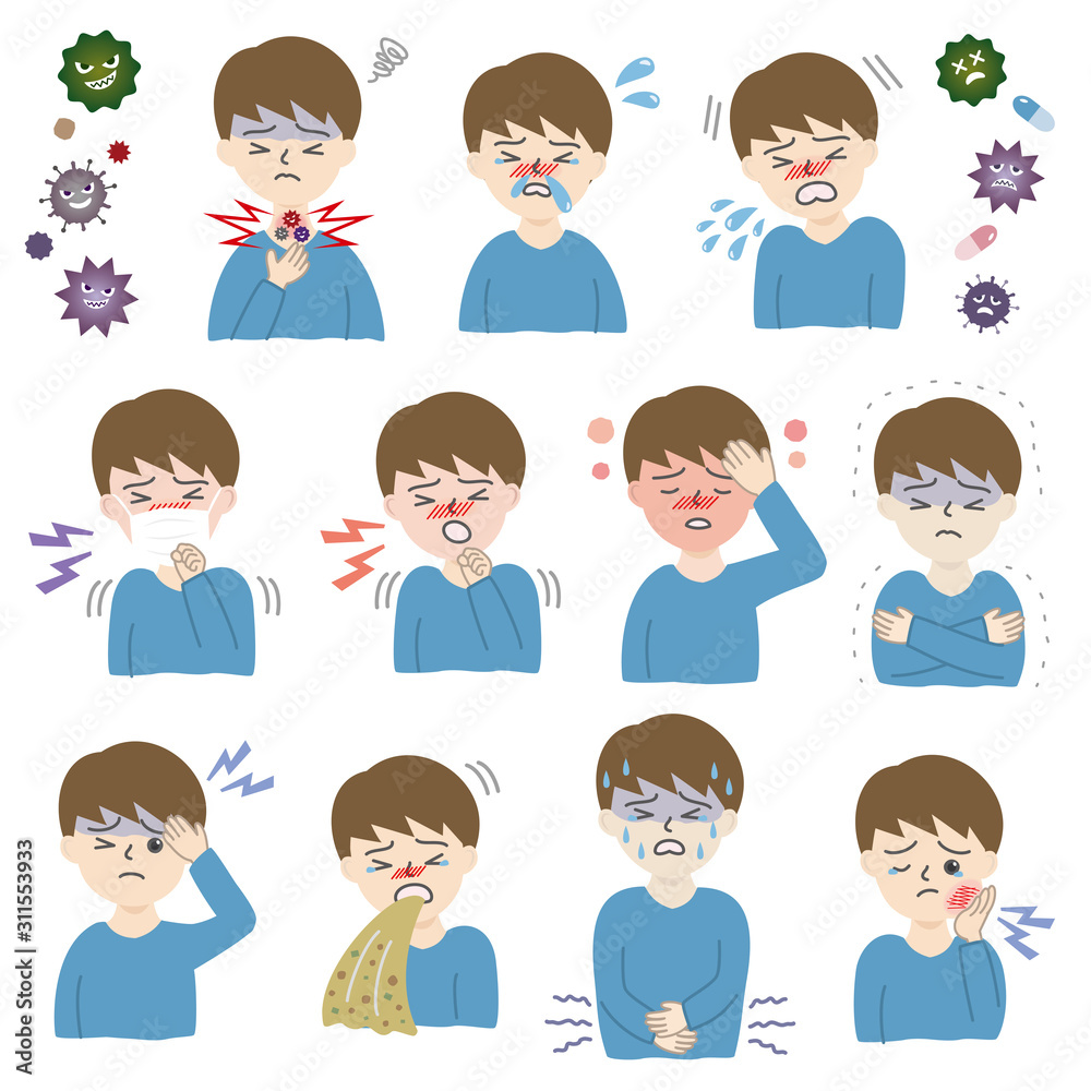 体調不良セット 子供 男の子 Poor physical condition cold child boy 体調不良セット 子供 男の子 Poor physical condition cold child boy