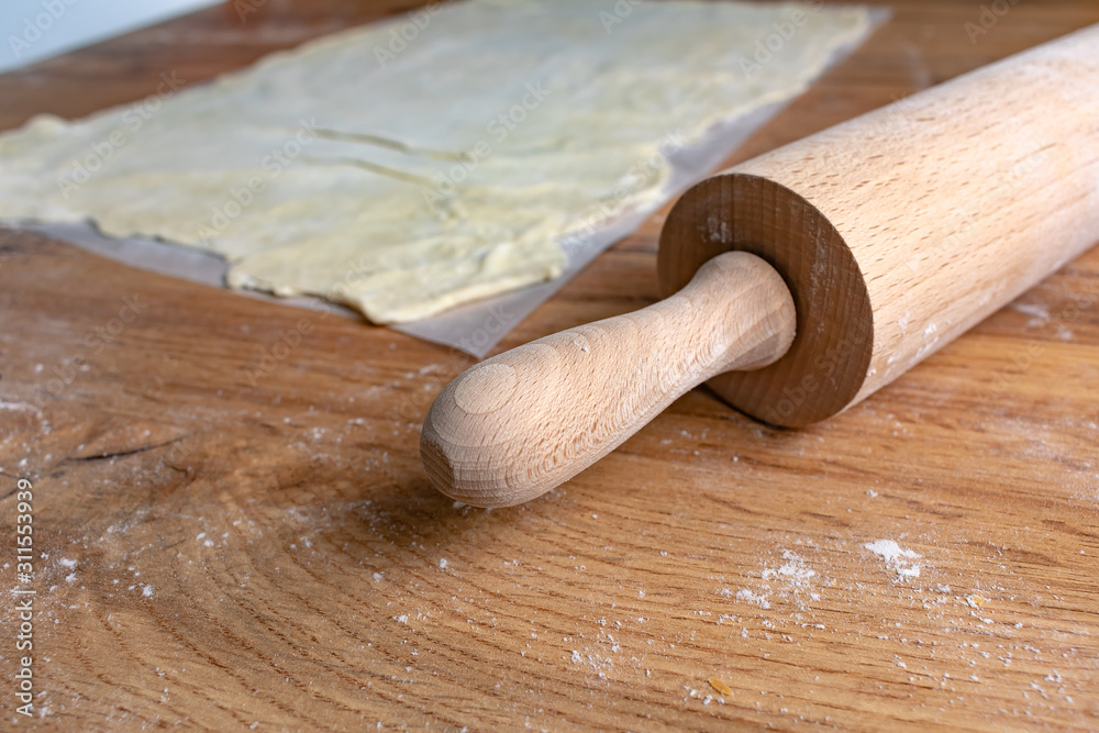 Baker making puff pastry baking Baker making puff pastry baking