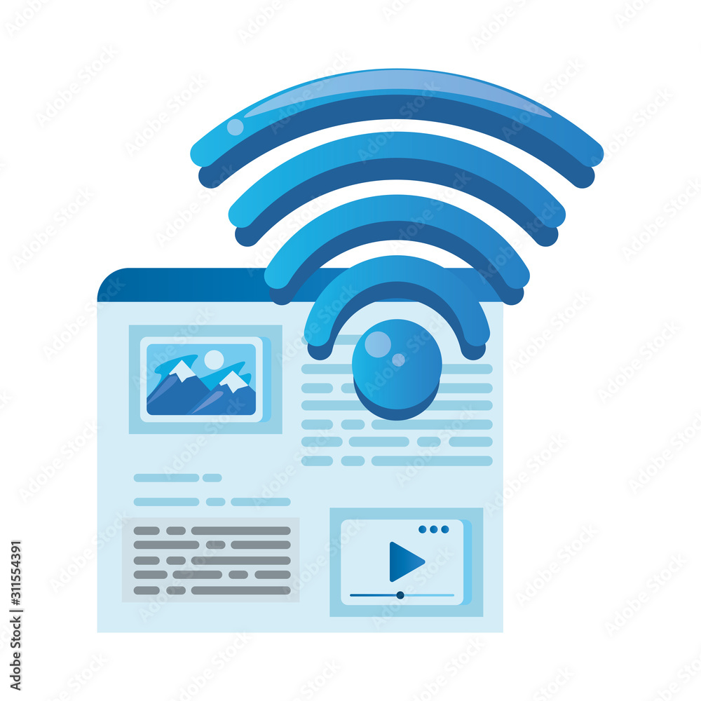 template webpage window with wifi signal template webpage window with wifi signal