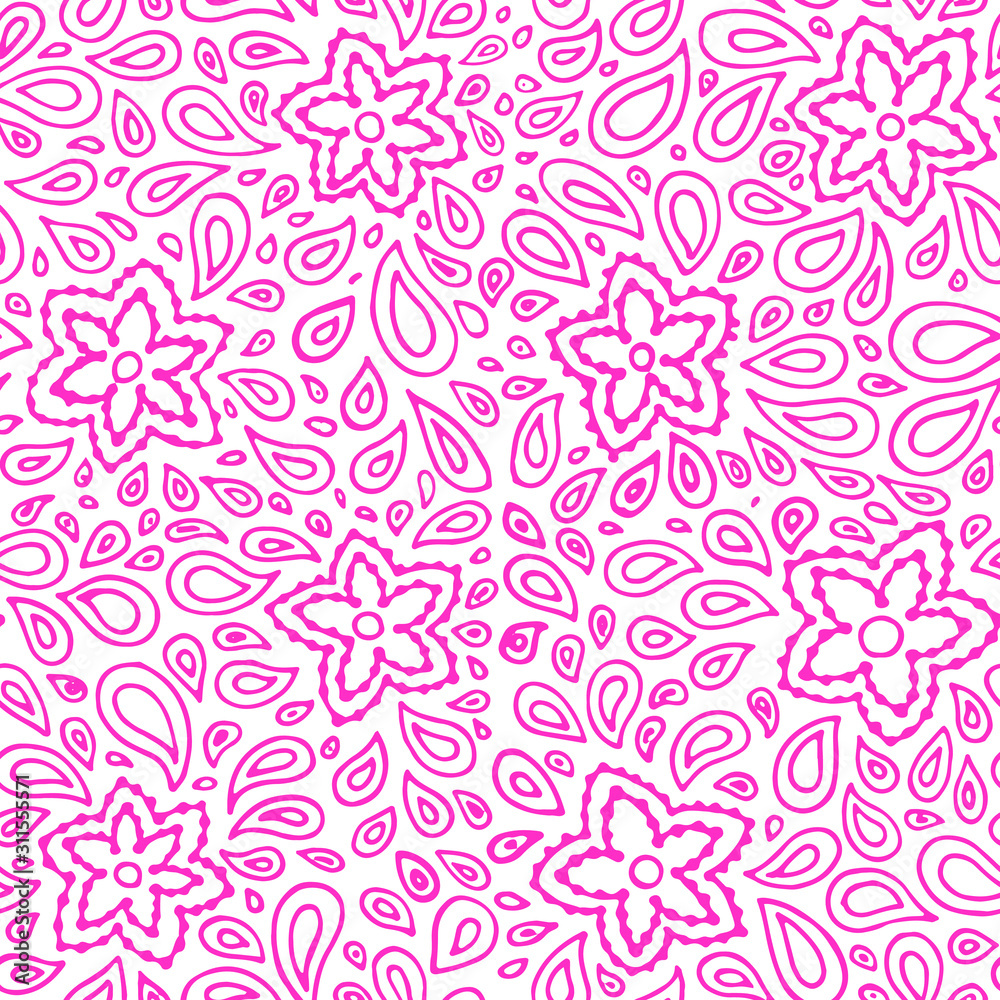 abstract seamless background with flowers fabric print vector illustration