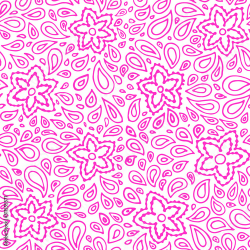 abstract seamless background with flowers fabric print vector illustration