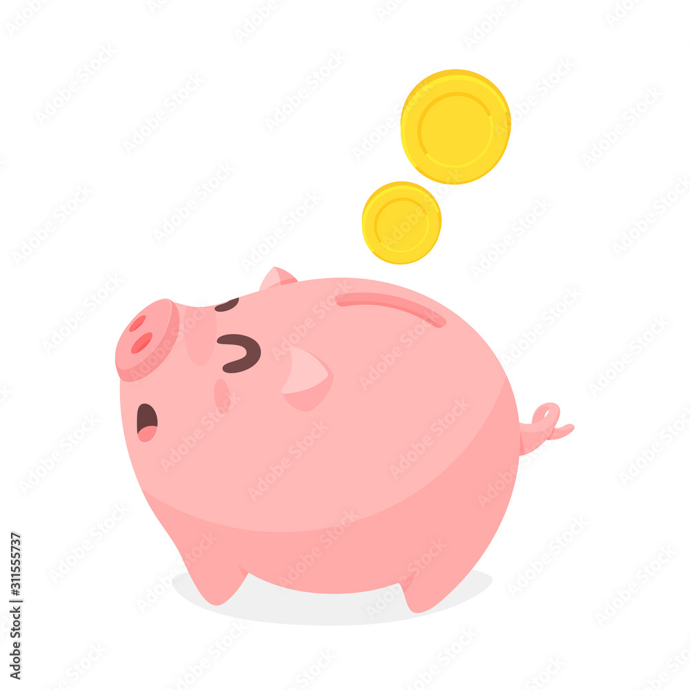 Piggy Bank Vector. The concept of using money correctly Saving money for the future. Piggy Bank Vector. The concept of using money correctly Saving money for the future.