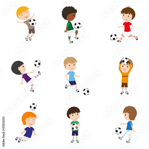 Children are playing footba...