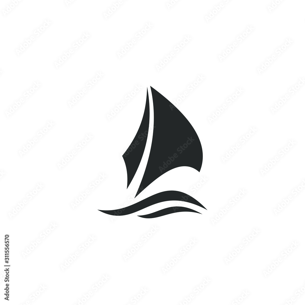 Sailing icon template color editable. Yatch symbol vector sign isolated on white background illustration for graphic and web design.