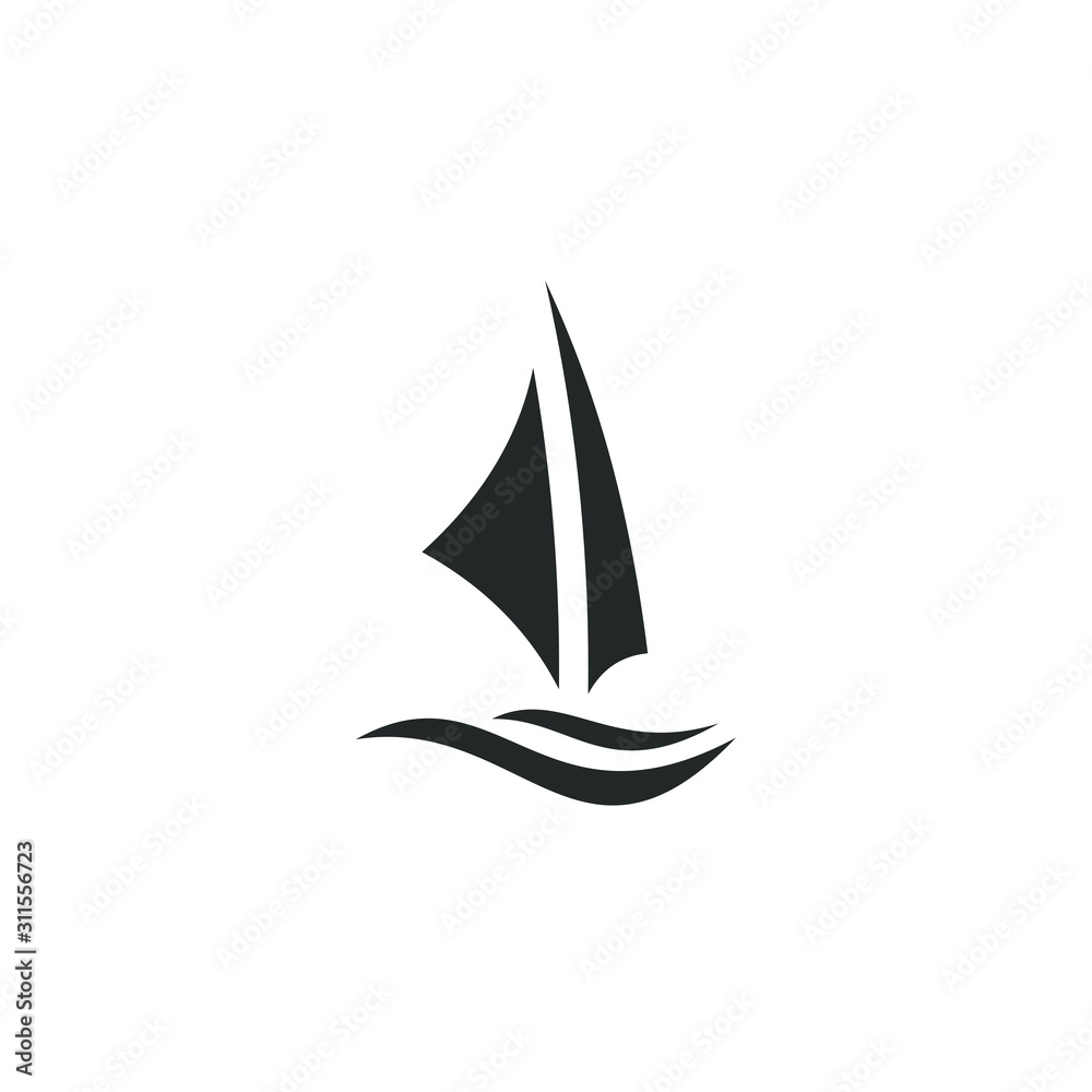 Sailing icon template color editable. Yatch symbol vector sign isolated on white background illustration for graphic and web design.