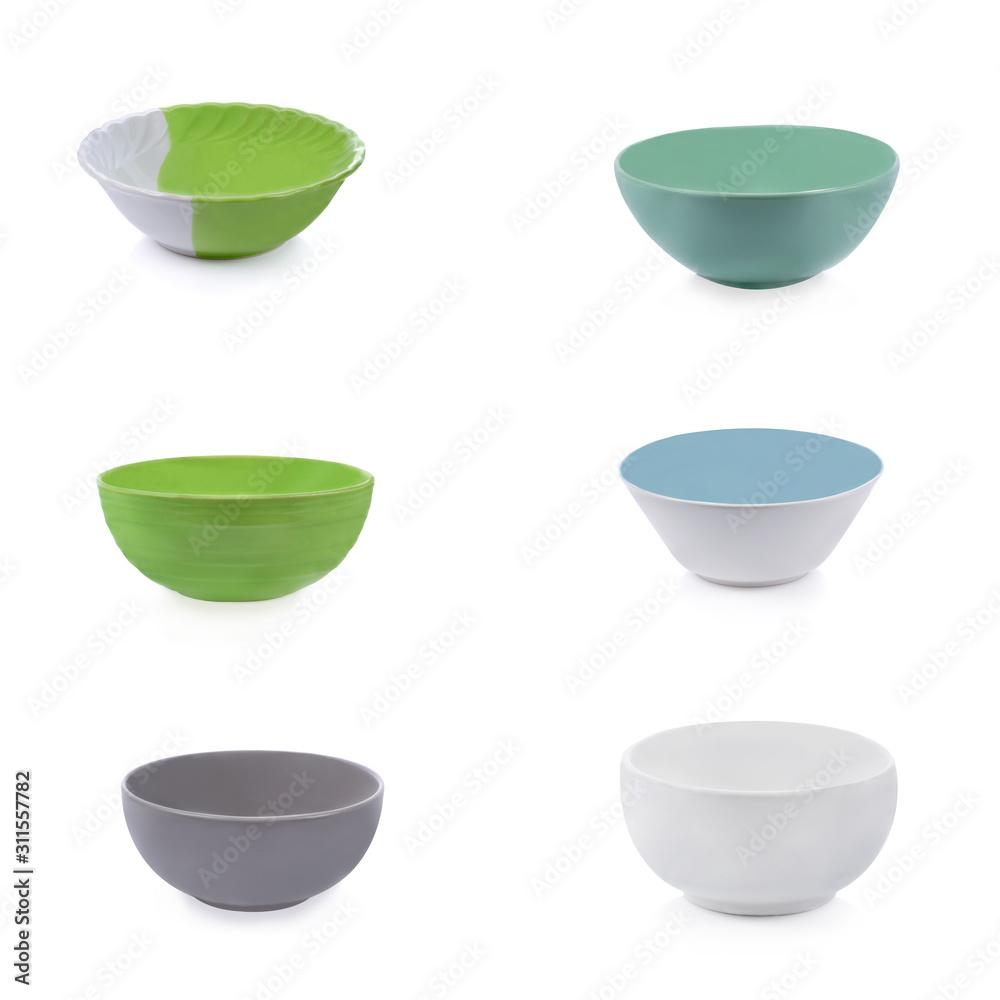 empty blue ceramic bowl isolated on white background empty blue ceramic bowl isolated on white background