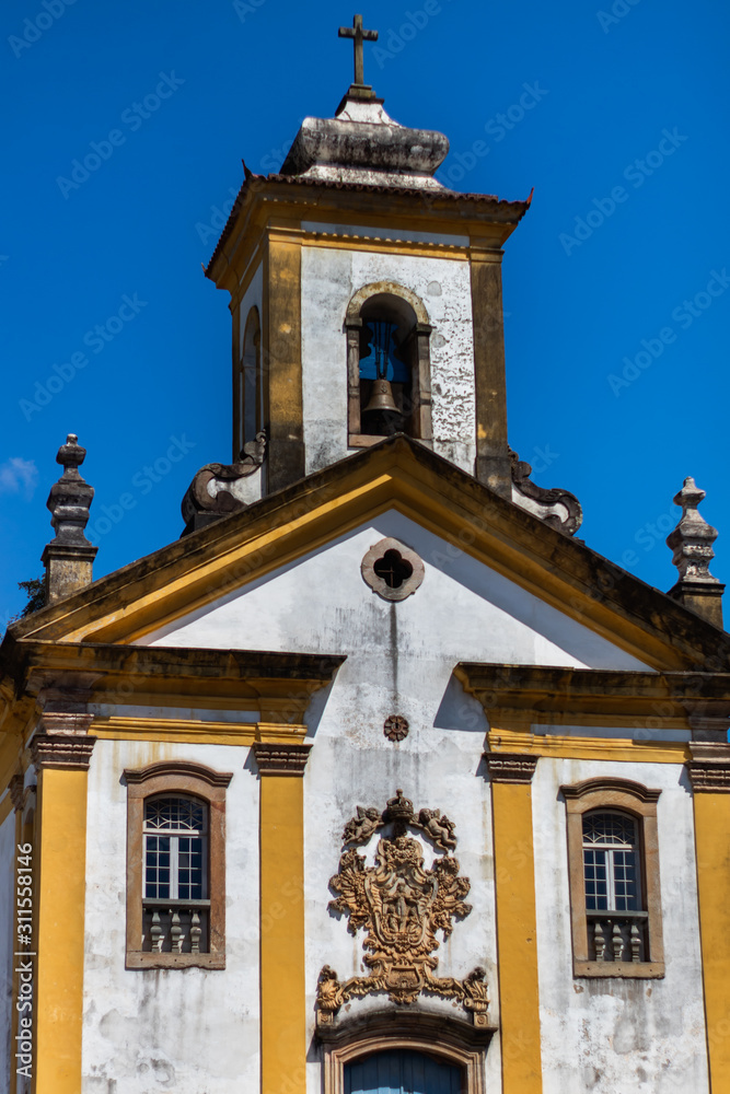 Fototapeta premium Ouro Preto, Minas Gerais, Brazil: The famous Churchs on Ouro Preto Brazil, some Rococo Catholic churchs in Ouro Preto, Brazil in a beautiful day