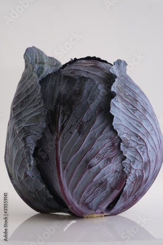 Foto Red cabbage on white background isolated