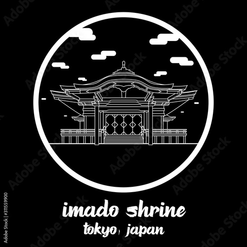 Circle Icon line Imado Shrine. vector illustration photo