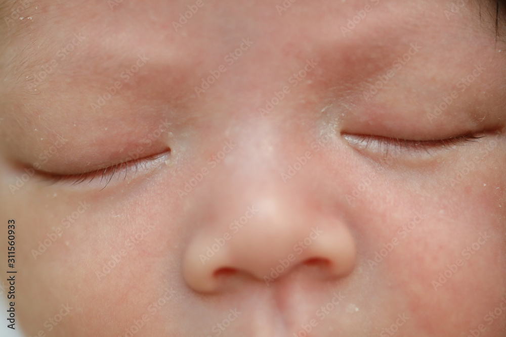 close up eye of cute newborn baby sleeping sweet dream close up eye of cute newborn baby sleeping sweet dream