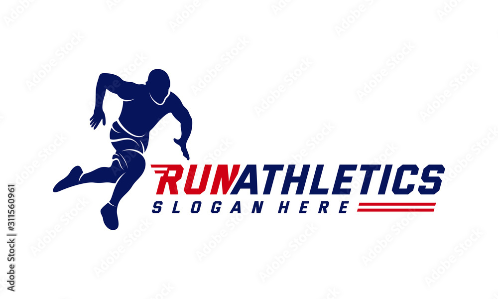 Running Man silhouette Logo Designs Vector, Marathon logo template, running club or sports club, Illustration