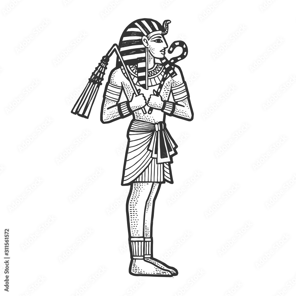 Fototapeta Ilustracja wektorowa Grawerowanie szkic starożytnego