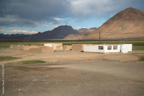 Poor village on the Pamir highway in Tajikistan