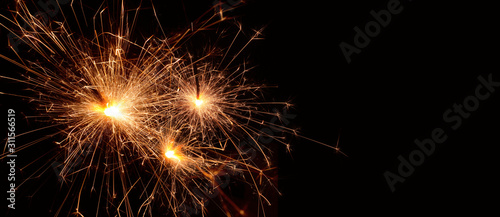 Bengal sparkler on a black background