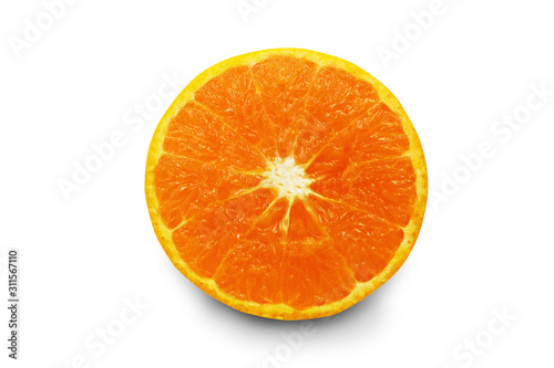 Fresh orange fruit isolated on  white background  with clipping path.