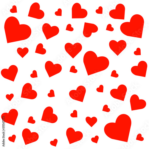 red hearts seamless background