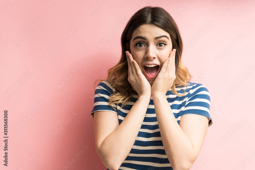 Very surprised woman with mouth open Very surprised woman with mouth open
