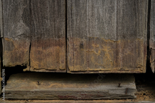 Powder Post Beetle mark on wood wall.