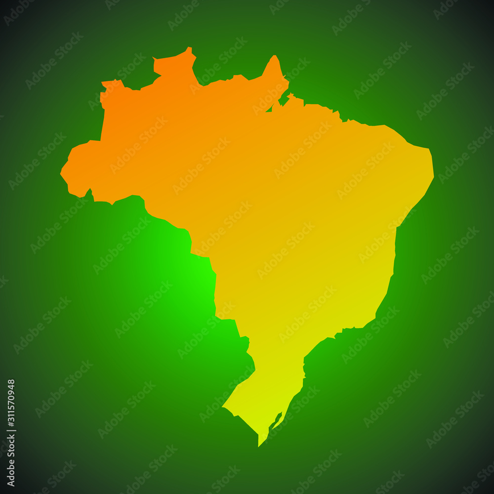 Brazil colorful vector map silhouette