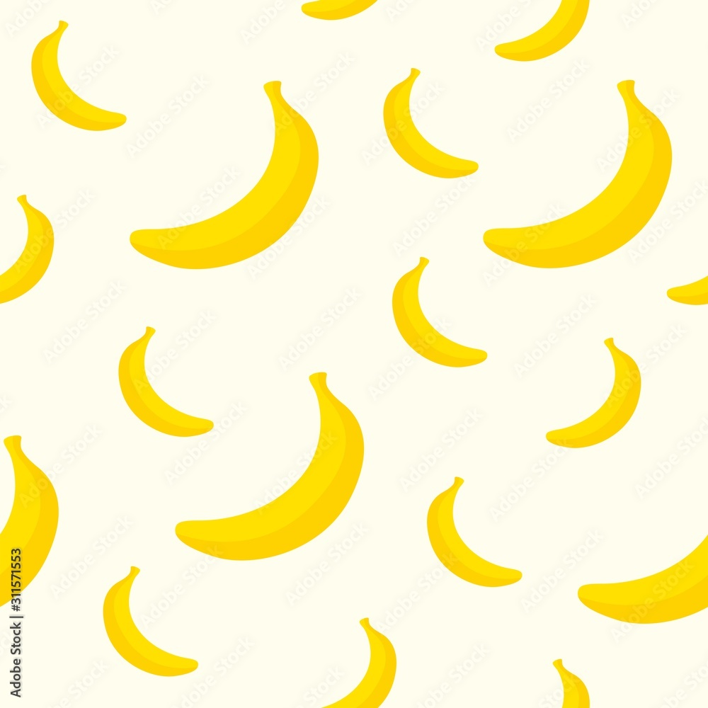 Seamless Pattern of Sweet Yellow Banana Design Vector