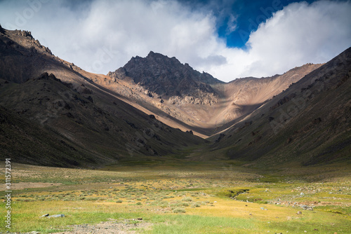 Trekking from Pshart valley through Gumbezkul pass to Madiyan in Tajikistan Pamir highway photo