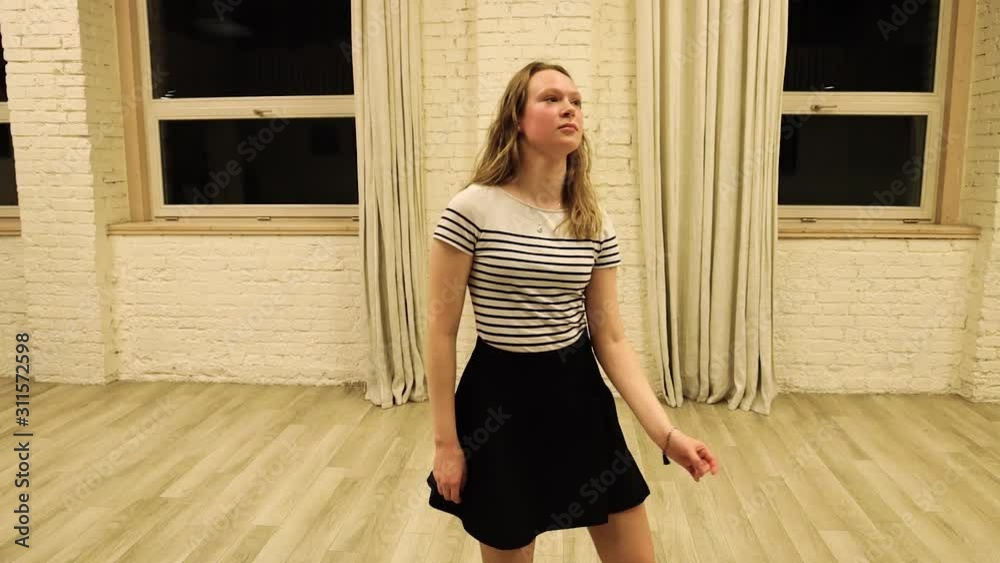 Slow motion talented teenage female dancer dancing Slow motion talented teenage female dancer dancing