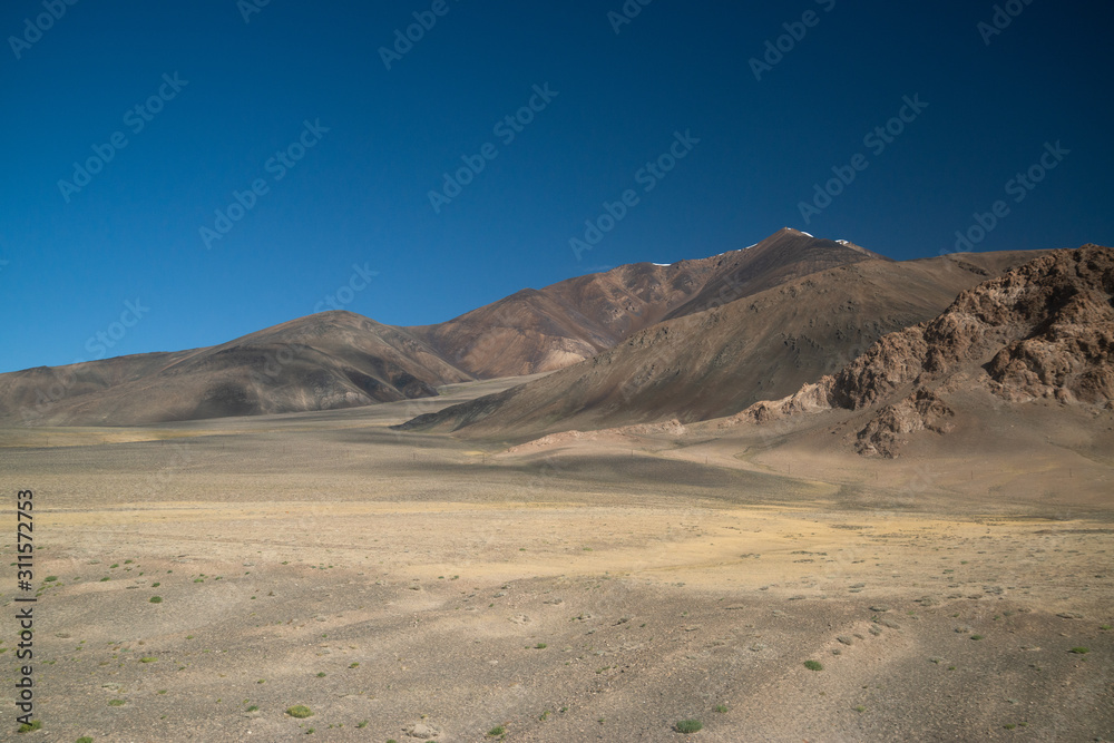 View on the Pamir highway in Tajikistan