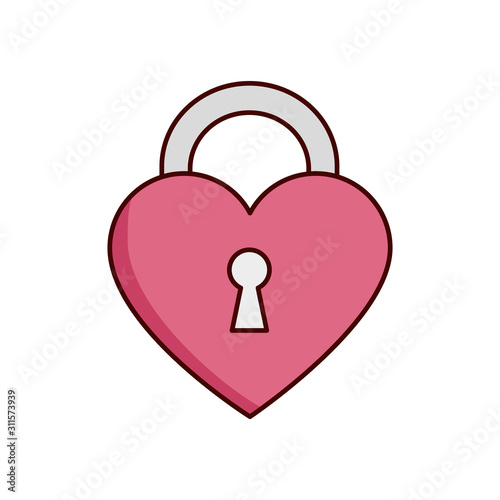 valentines day padlock in heart shape design