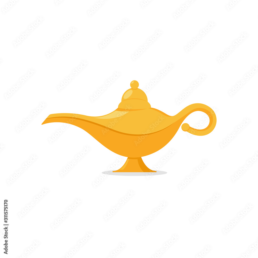 películas Reprimir Profeta Lamp aladdin magic vector icon. Aladin genie lamp bottle wish cartoon  illustration vector de Stock | Adobe Stock