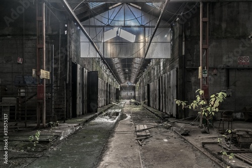 hallway of the furnaces of an abandoned factory