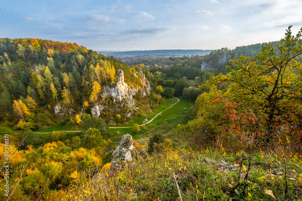 Obraz na płótnie Dolina Kobylańska, Jesień, krajobrazy, Małopolska, Polska, turystyka w salonie