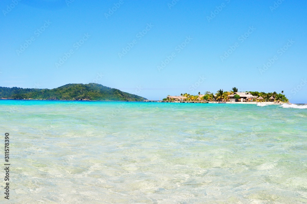 tropical beach in caribbean