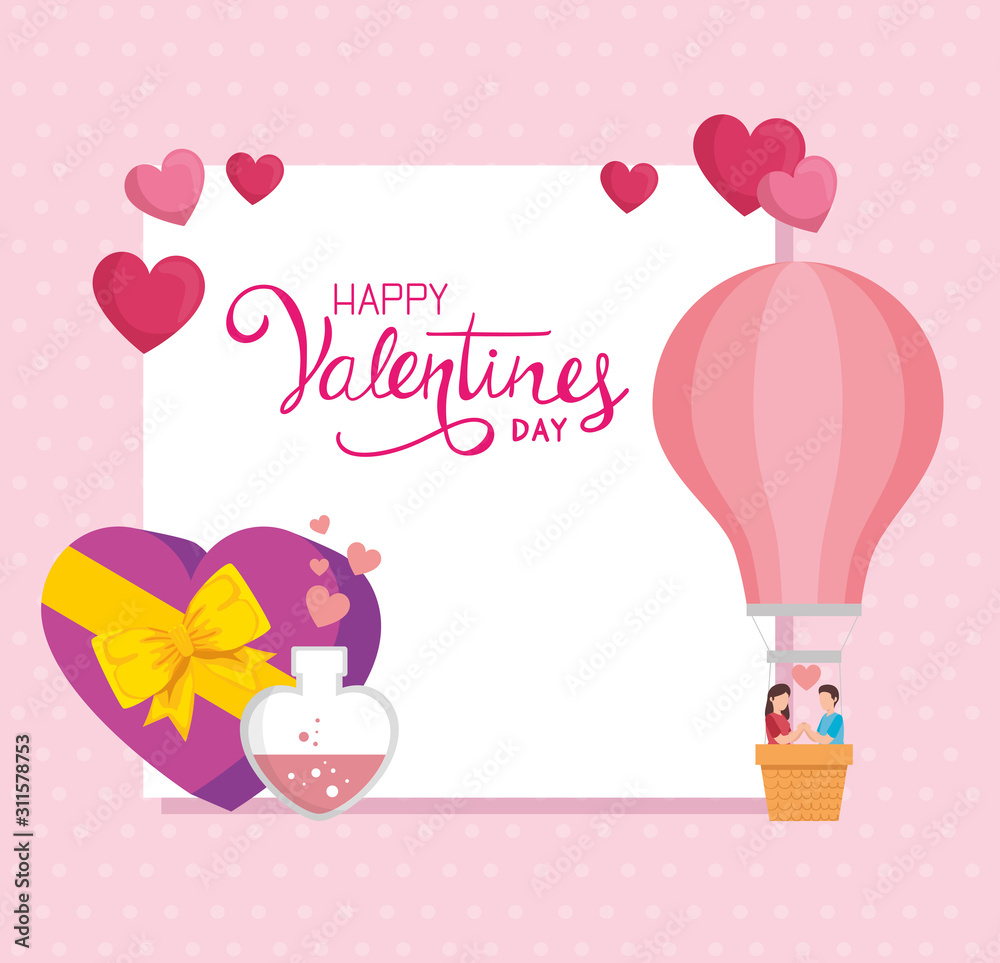 happy valentines day card with decoration vector illustration design happy valentines day card with decoration vector illustration design